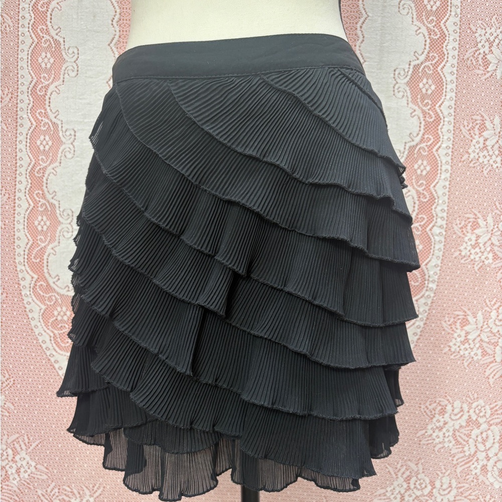 Free Generation Black Tiered Pleated Mini Skirt – Size L